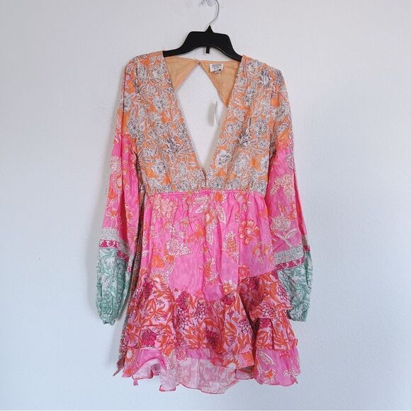 HEMANT AND NANDITA Sidra Ruffle Short Dress in Pink - Picture 8 of 12